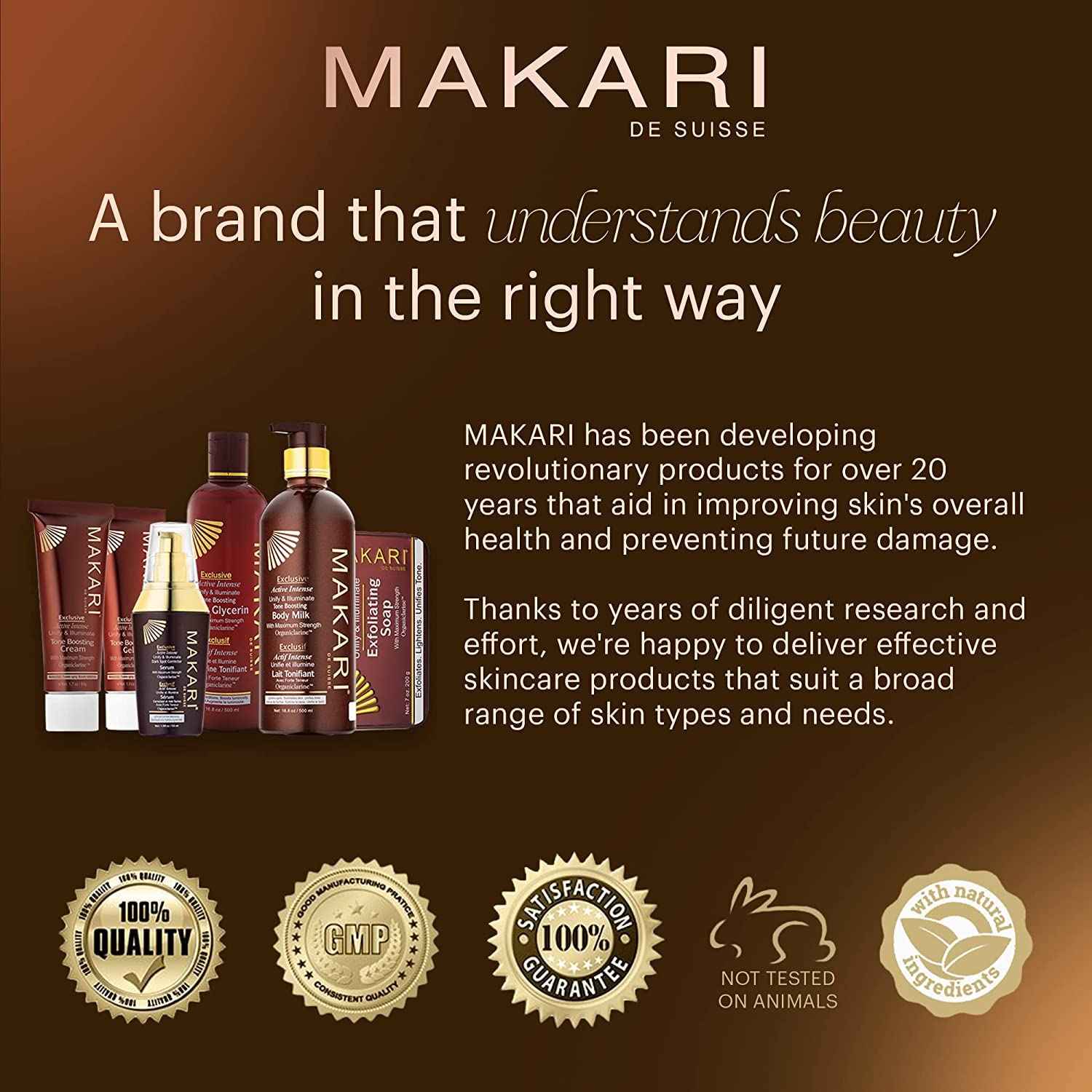 Makari Exclusive Active Intense Tone Boosting Body Glycerin (16.8 oz) | Skin-Brightening Body Glycerin | Moisturizes and Softens | Promotes Even Skin Tone | for All Skin Types Except Sensitive