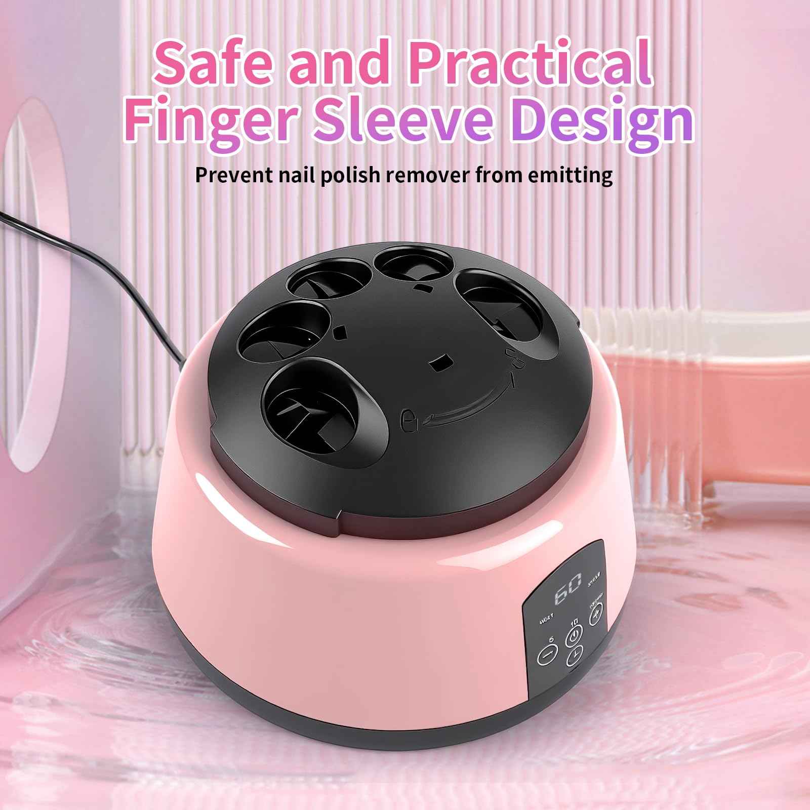 ANGNYA Electric Nail Soaking Bowl, Adjustable Temperature Gel Nail Polish Remover Machine Automatic Quick Remove Gel Steam Soak off Gel Polish Remover Electric Nail Polish Remover Nail Salon Home DIY