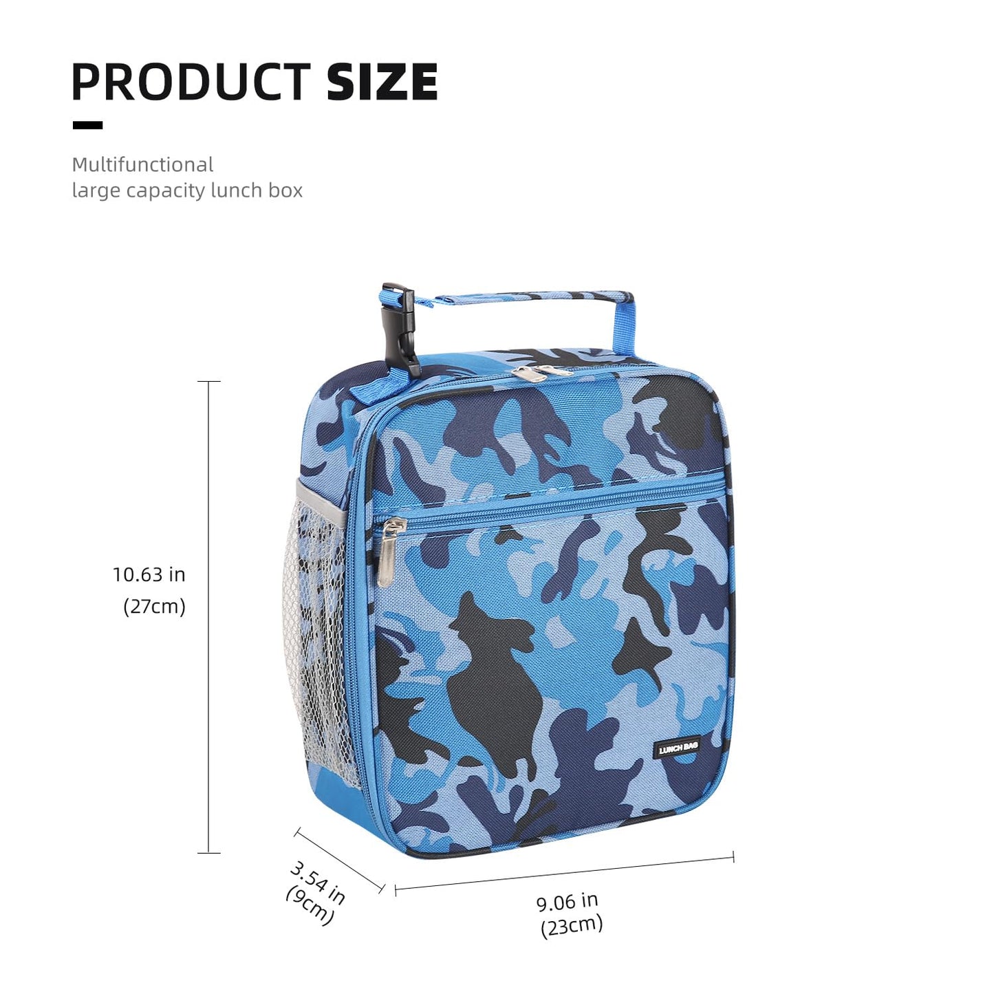 AYEANY Lunch box Lunch bag for men women Lunchbox Lunch bags Insulated Lunch bag Lunch box cooler (Blue camo)