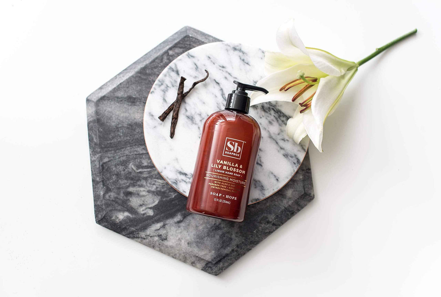 Soapbox Vanilla & Lily Blossom Liquid Hand Soap to Nourish & Add Moisture to Skin, Packed With Shea Butter to Lock-In Moisture - 1 x 340g