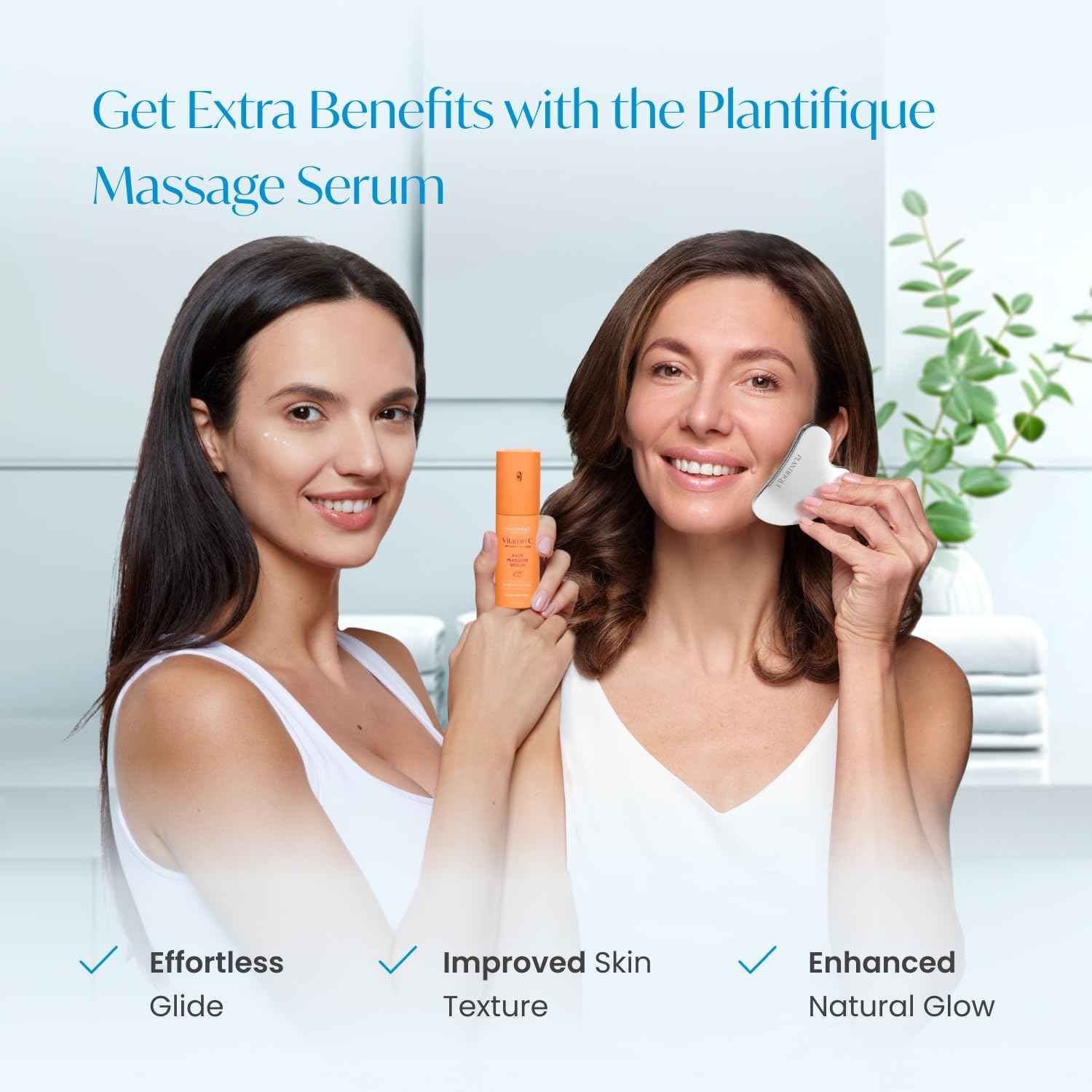 PLANTIFIQUE Gua Sha Rose Quartz Tool for Face Anti Aging Massage Tool and Stainless Steel Gua Sha Facial Tool, Skin Massage Tool for Face, Body, Eyes, Neck, Heart Style with Travel Pouch, Skin Care