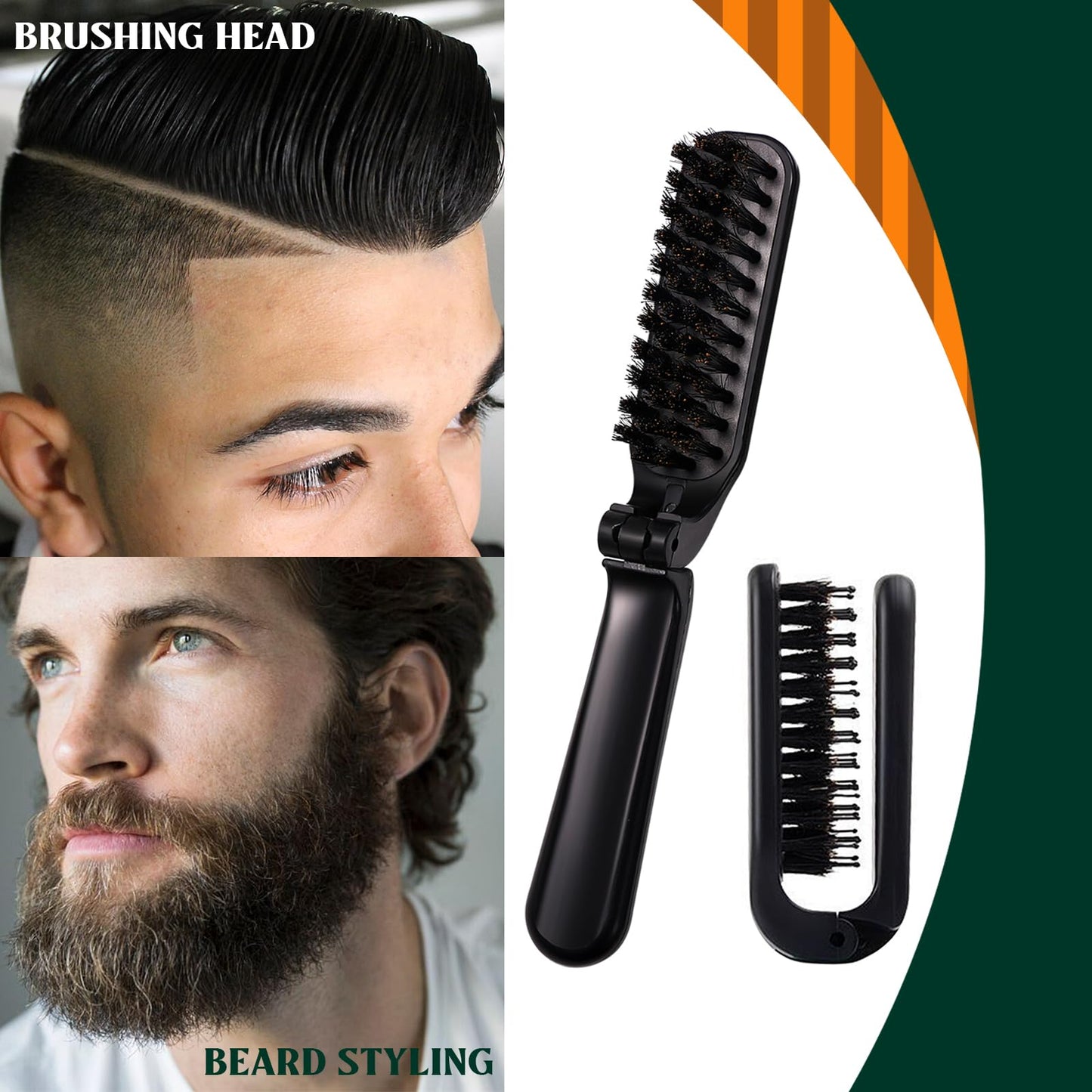 Vtrem Folding Barber Brush for Clipper: Cleaning Brushes Black Men's Greasy Beard Styling Brush Soft Clipper Brushes for Cleaning