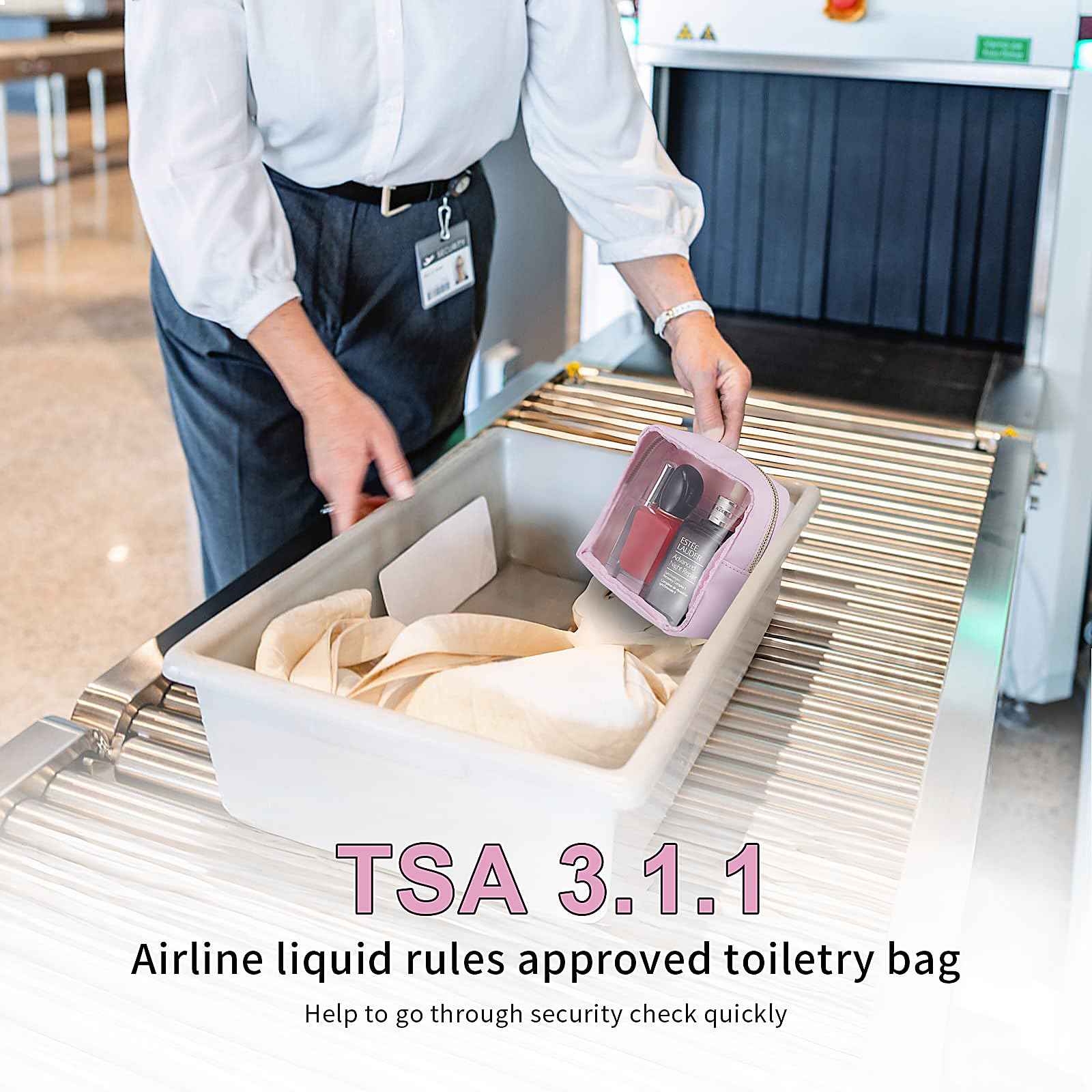 Clear Cosmetic Bag Makeup Bag, Clear Zipper Pouch Cosmetics Bags Cute Womens Make Up Pouches, Clear Toiletry Travel Bag Tote, Preppy Purse Cosmetic Organizer Mini Small Large Makeup Bags,Blue