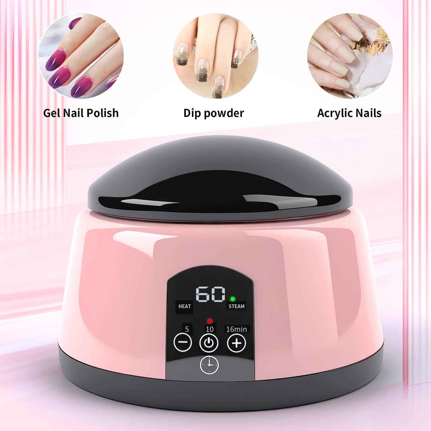 ANGNYA Electric Nail Soaking Bowl, Adjustable Temperature Gel Nail Polish Remover Machine Automatic Quick Remove Gel Steam Soak off Gel Polish Remover Electric Nail Polish Remover Nail Salon Home DIY