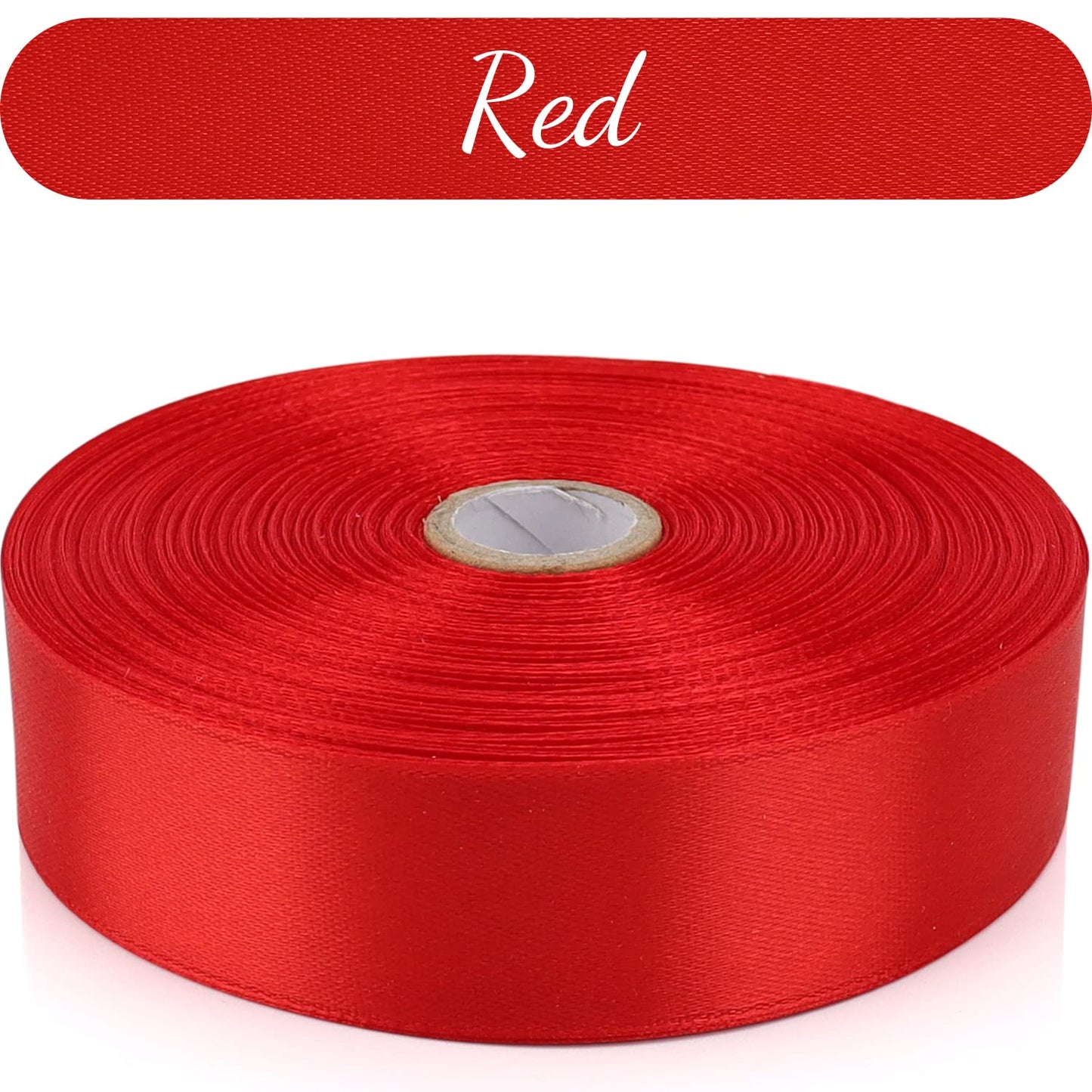 Nsilu 1 inch, Red Ribbon for Gift Wrapping 50 Yards Perfect Wedding Party Wreath Sewing DIY Hair Accessories Decoration Floral Hair Balloons Other Projects