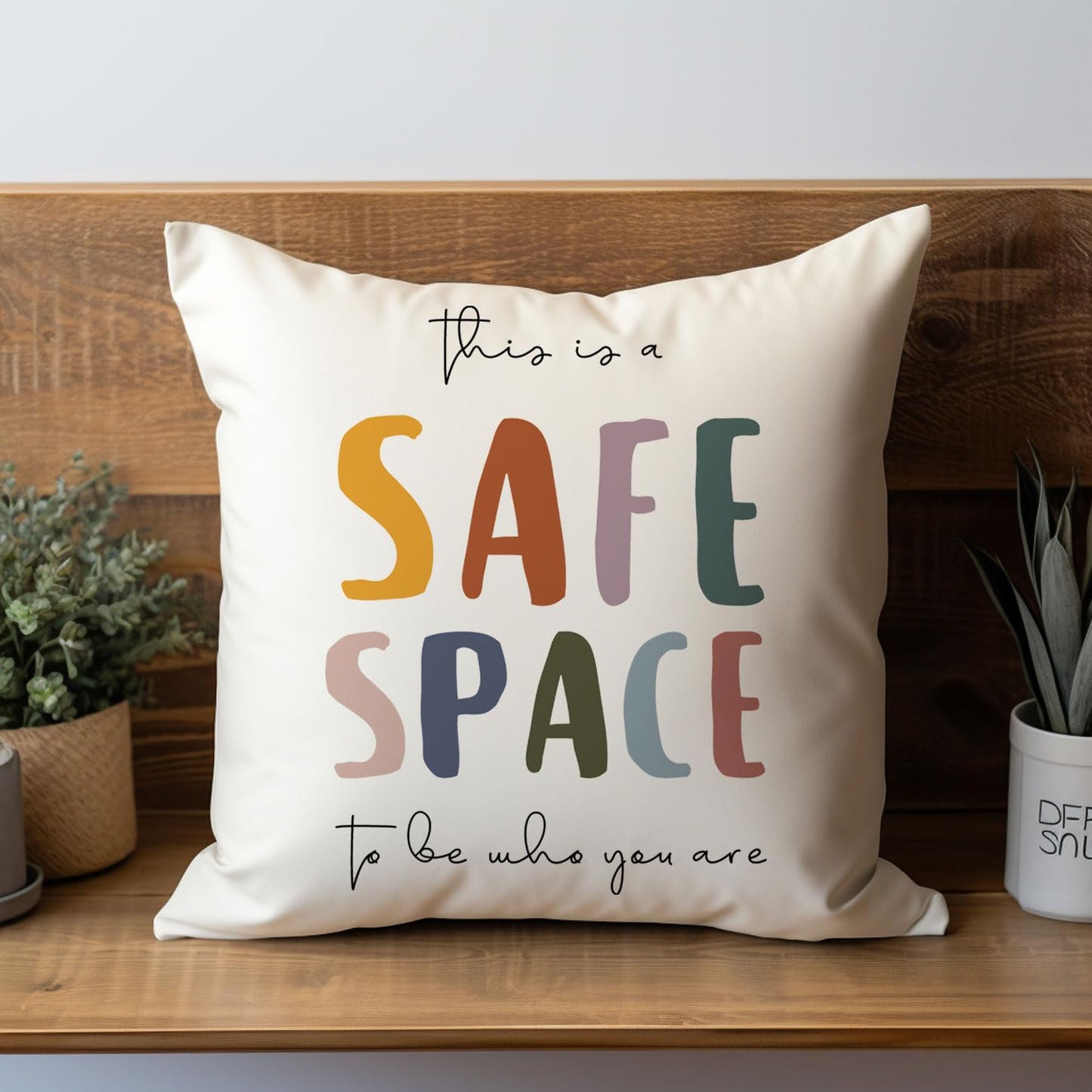 This is a Safe Space to Be Who You Are Pillow Cover, Therapist Office Decor, Counselor Office Gift, Mental Health Decor, Safe Space Square Pillow, Mental Health Pillow Case