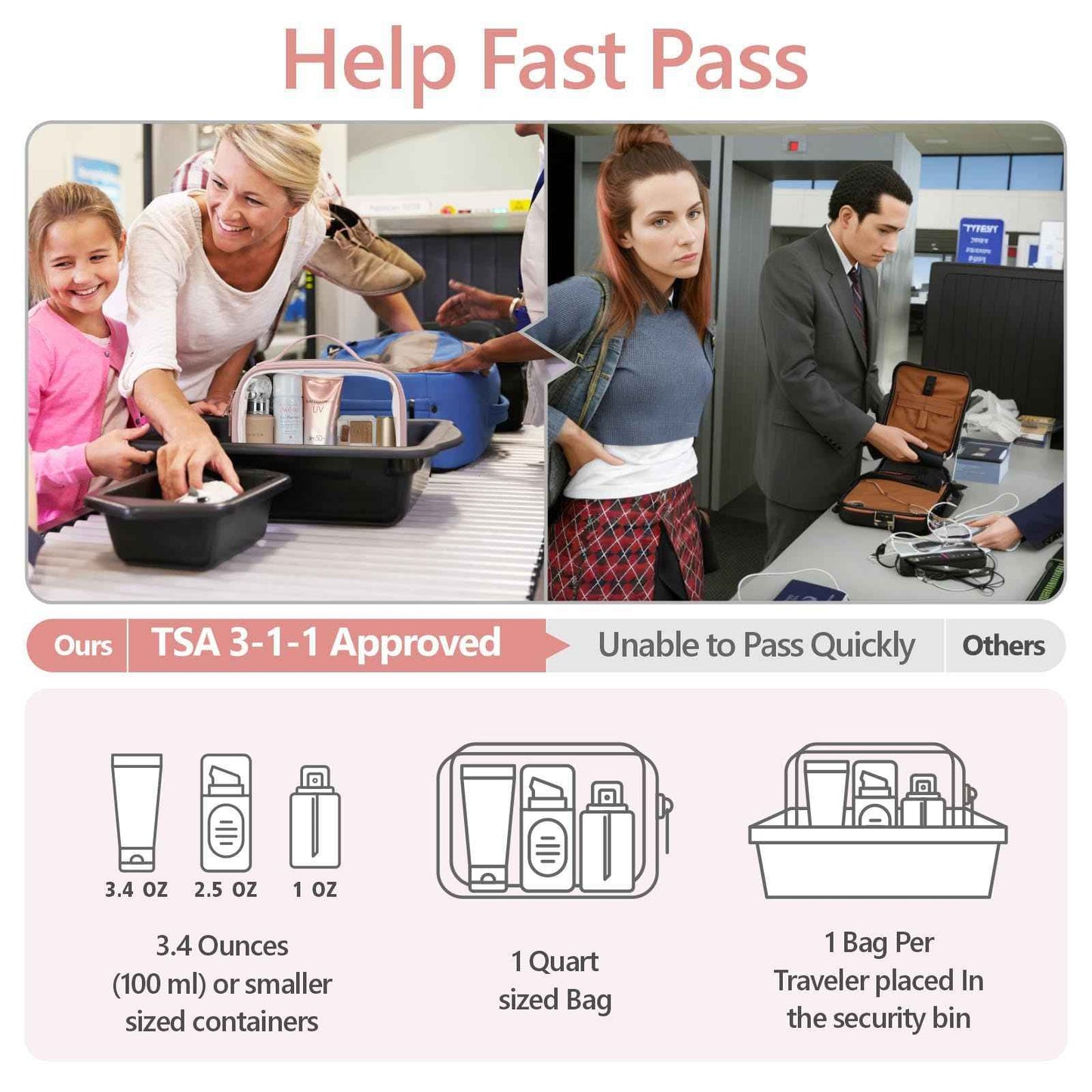 PACKISM Lace TSA Approved Toiletry Bags, 2 Style for Bundle Sale