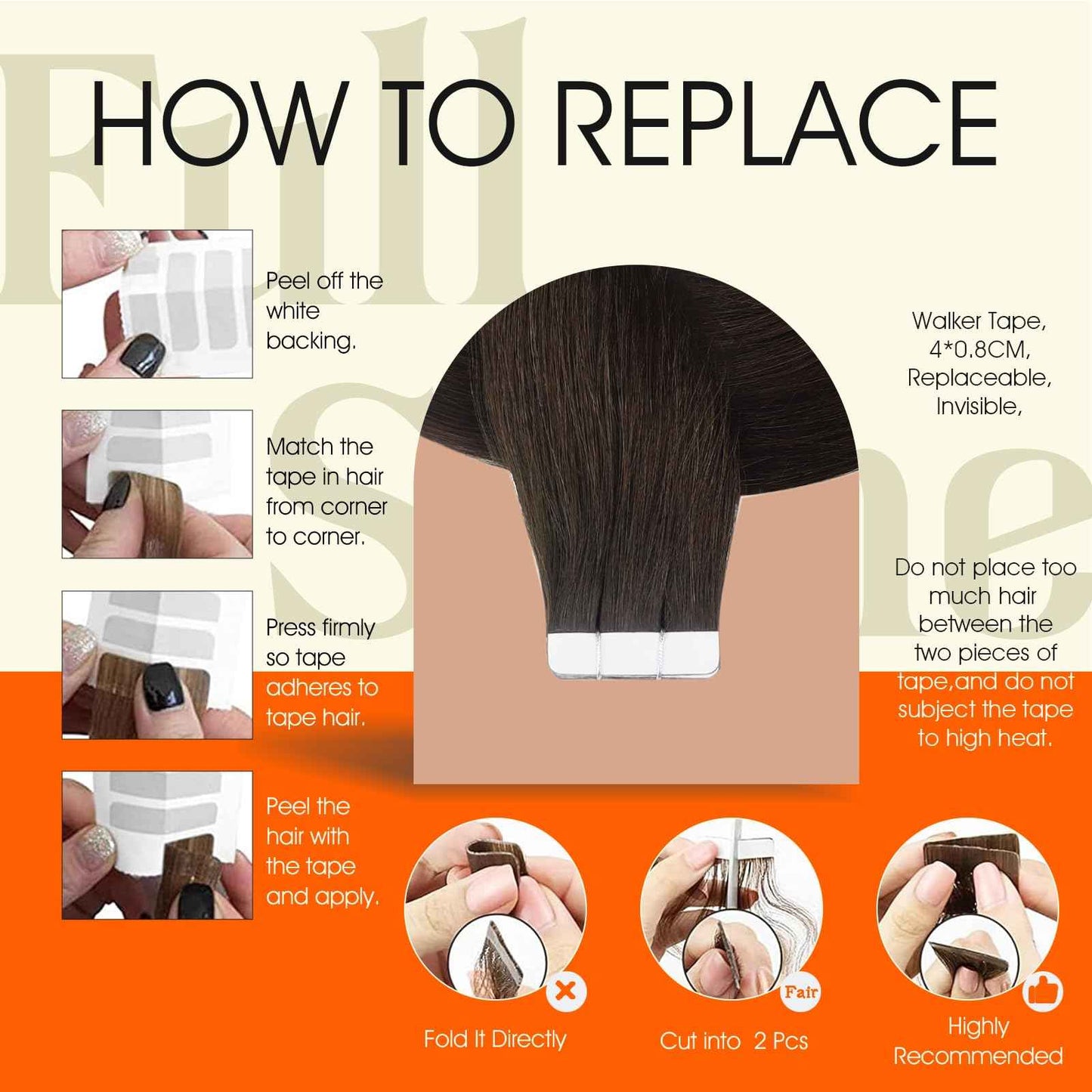 Full Shine 22Inch Tape in Hair Extensions Color 2 Darkest Brown Remy Hair Extensions Real Human Hair Tape in Double Sided Seamless Hair Extension 20Pcs 50g Invisible Human Hair Natural