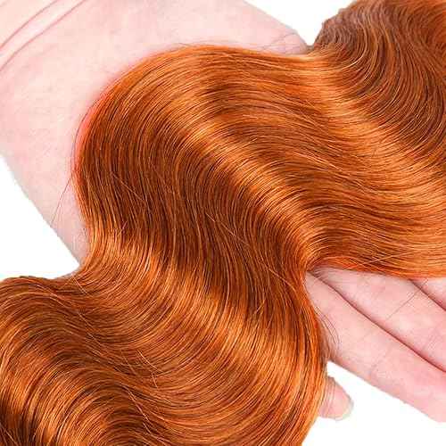 350 Body Wave Bundles Human Hair Ginger Bundle 18 20 22 inch Color 350 Ginger Orange Body Wave Bundles 300g