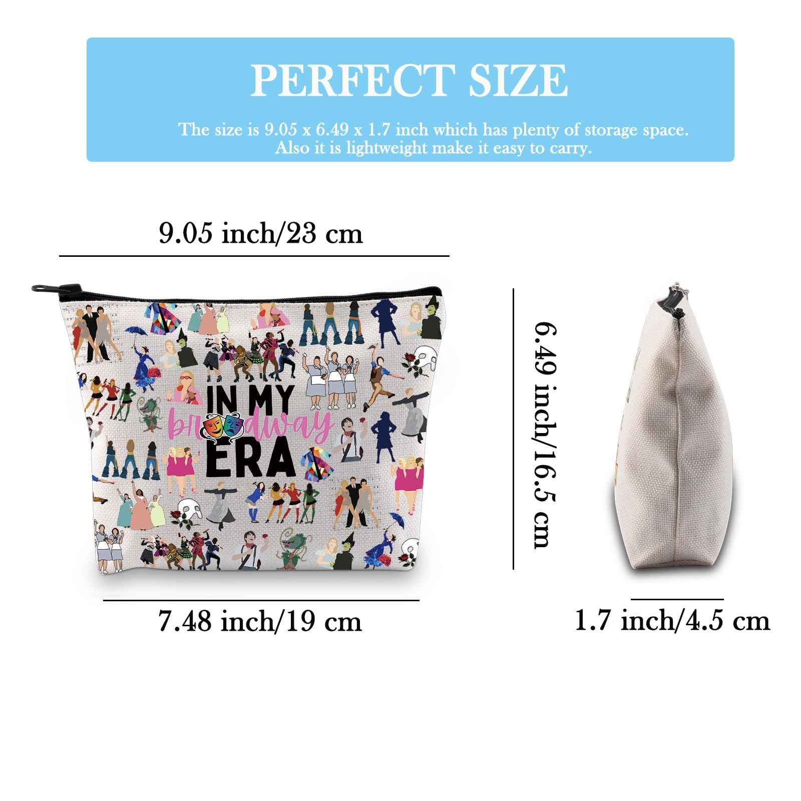 GJTIM Musical Gift Theatre Bag In My Musical Era Musical Theatre Gift Musical Zipper Pouch Makeup Bag (BWayEra Bag)