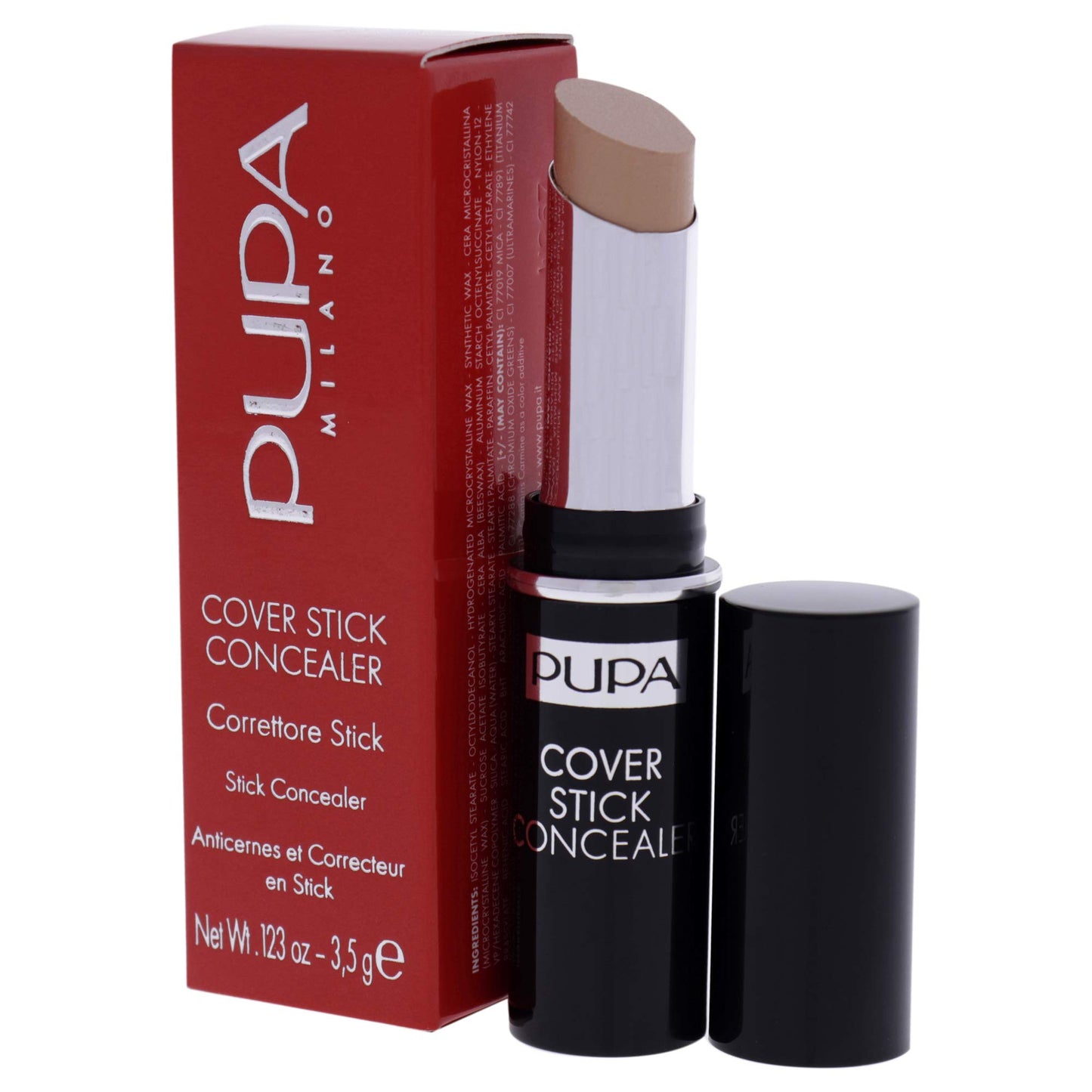 PUPA Milano Cover Stick Concealer - For Normal To Combination-Oily Skin - Seamlessly Covers And Corrects Imperfections Or Dark Circles - Provides Medium To Full Coverage - 003 Dark Beige - 0.123 Oz