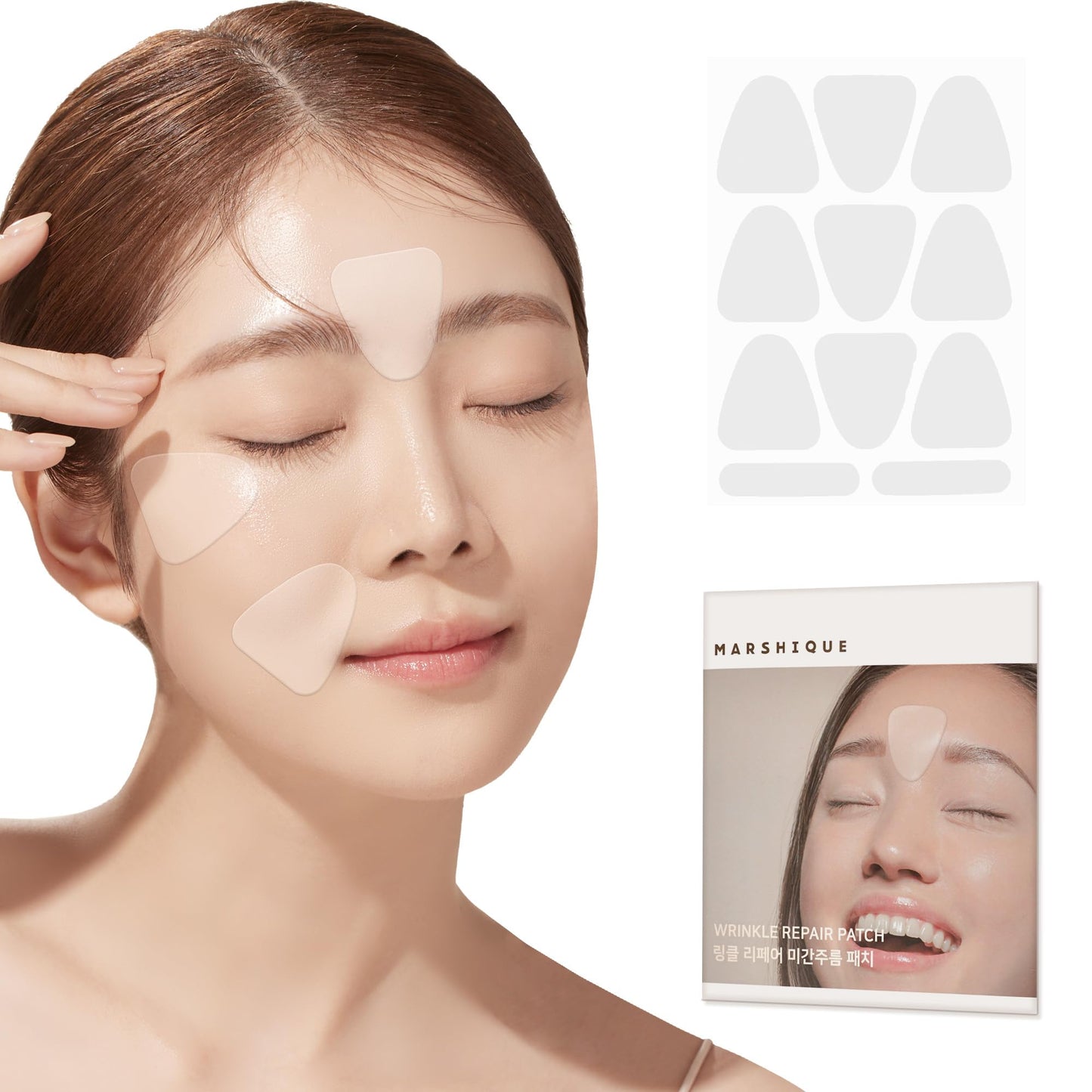 Marshique Wrinkle Repair Patches for Frown Lines Smile Lines Forehead Lines Non invasive Wrinkle Smoothers for Face Wrinkles - Korea Beauty Overnight Face Treatment