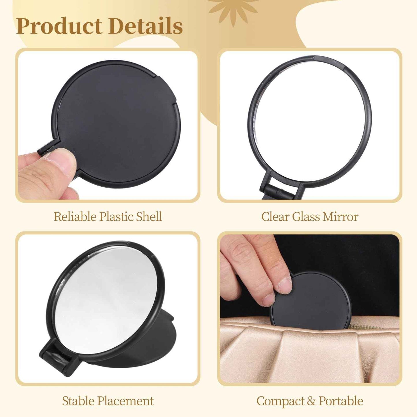 Toyosport 50 PCS Compact Mirror for Purse, Small Travel Makeup Mirror for Women, Portable Foldable Round Mirror Bulk, Flip-Open Design