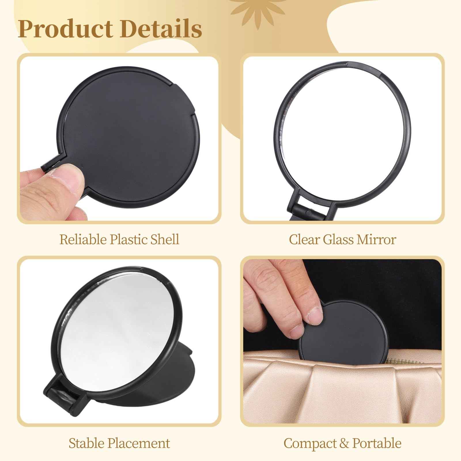 Toyosport 50 PCS Compact Mirror for Purse, Small Travel Makeup Mirror for Women, Portable Foldable Round Mirror Bulk, Flip-Open Design