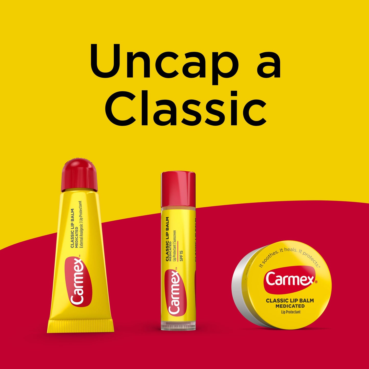 Carmex Classic Medicated Lip Balm Tubes, Lip Moisturizer for Chapped Lips, 15 Count (5 Packs of 3)