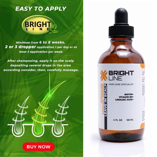 Bright Line Hair Growth Serum - Anti-Hair Loss and Regrowth Treatment for Dry, Damaged Hair and Scalp