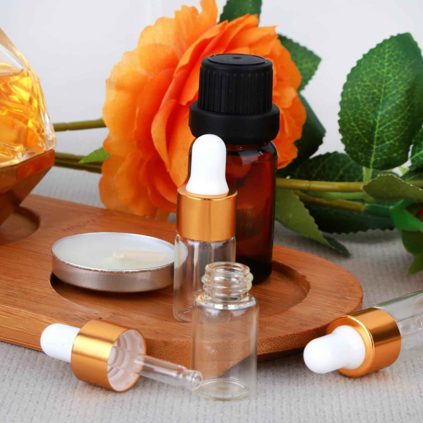 AGZHTYJQ 36pcs 3ml Mini Cuticle Oil Dropper Bottle Serum Travel Container Clear Glass Dropper Bottle For Perfume Cosmetics Liquid Aromatherapy Lab Sample Bottles With 2 Droppers
