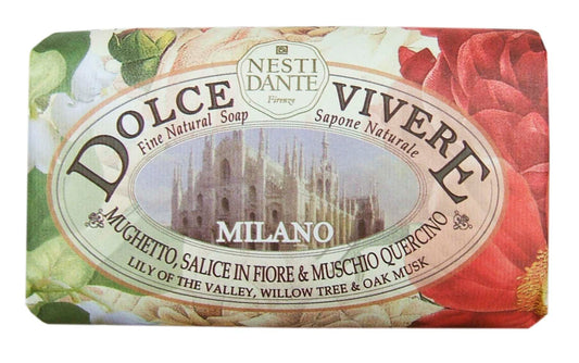 Dolce Vivere Milano Lily Of The Valley, Willow Tree & Oak Musk Fine Natural Soap Bar, 250 g