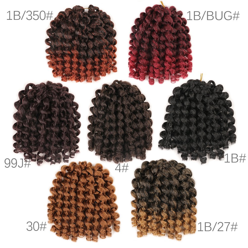 5 Packs Wand Curl Hair 8inch Jamaican Bounce Synthetic Crochet Twist Braids Hair Extension 20strands/pack Xtrend Hair (27#, 5packs/Lot)