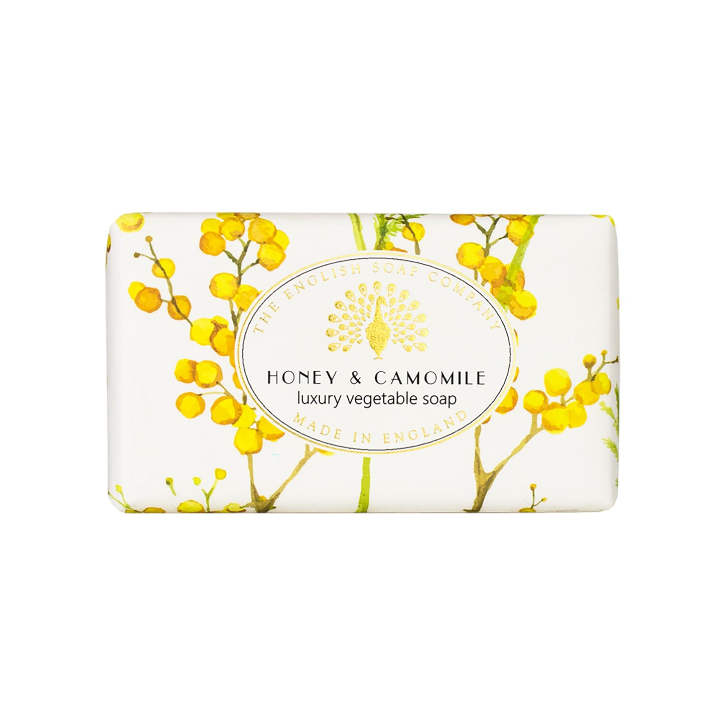 The English Soap Company Vintage Wrapped Soap Bar, Luxury Honey & Chamomile Shea Butter Soap Bar, Moisturising Soap Bar for Face and Body, Honey & Chamomile Scent 190g