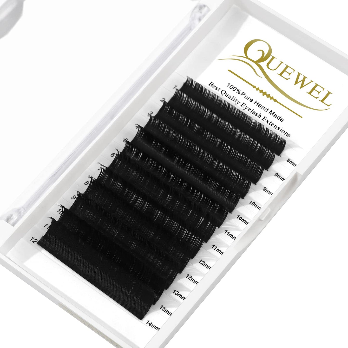 QUEWEL Eyelash Extension Supplies 0.03 C Curl Mix-8-14mm Classic Individual Lash Extensions|Optinal 0.03/0.05/0.07/0.10/0.15/0.20 C/D Single 8-25mm Mix 8-14mm 15-20mm 20-25mm|(0.03 C MIX-8-14mm)