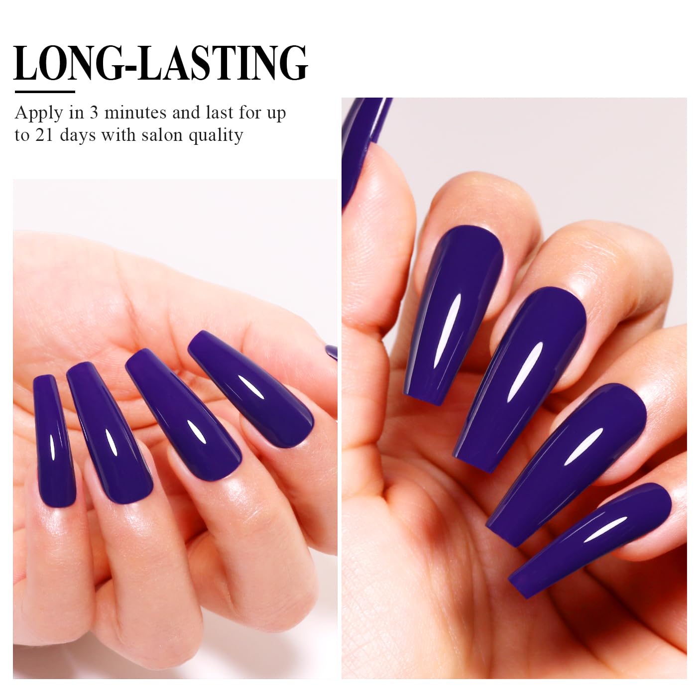 Imtiti Purple Gel Nail Polish, 15ML Dark Purple Blue Gel Polish Autumn Winter Gel Nail Polish Soak Off LED UV Nail Gel Polish DIY Nail Art Starter Manicure Salon Gel Nail Kit