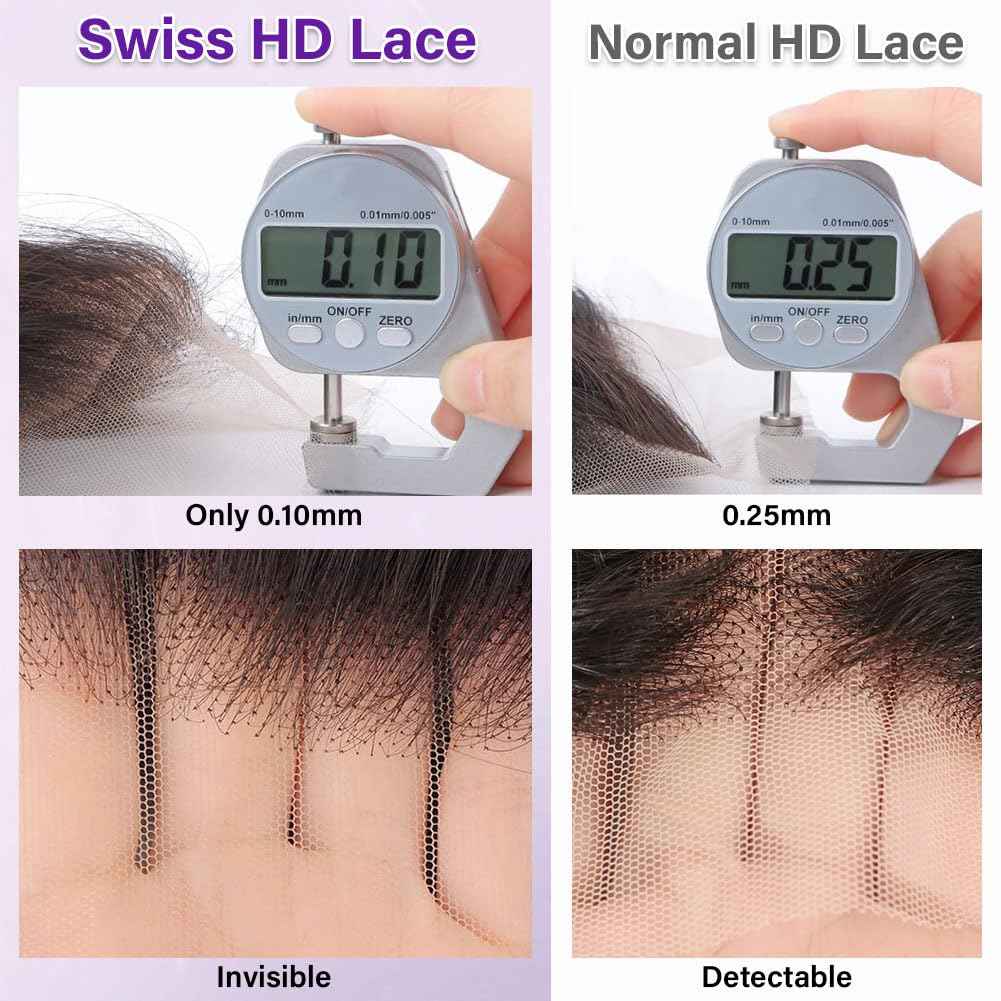 Olsmkis Body Wave HD Lace Frontal 13x4 14 Inch Ear to Ear Transparent Lace Front Closure 100% Unprocessed Brazilian Virgin Human Hair 13 x 4 Pre Plucked with Baby Hair 180% Density Natural Black
