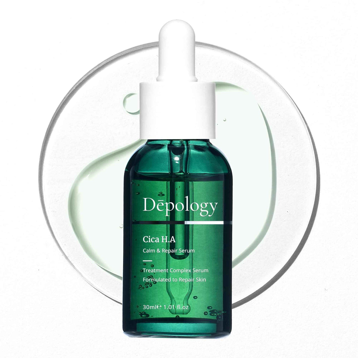 Depology CICA H.A Calm & Repair Serum | Reducing Discomfortable and Sensitivity Face Serum | Hydrating & Replenishing Facial Skin Care Product | Providing Relief from Redness Serum 1.01 fl.Oz
