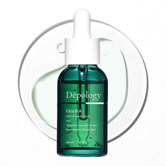 Depology CICA H.A Calm & Repair Serum | Reducing Discomfortable and Sensitivity Face Serum | Hydrating & Replenishing Facial Skin Care Product | Providing Relief from Redness Serum 1.01 fl.Oz