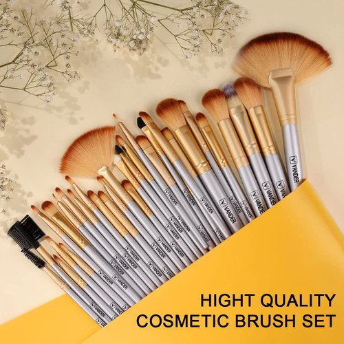 Make up Brushes, VANDER Professional 32pcs Makeup Brush Set, Makeup Brushes Set Foundation Blending Cosmetic Brush Set Kit,Champagne