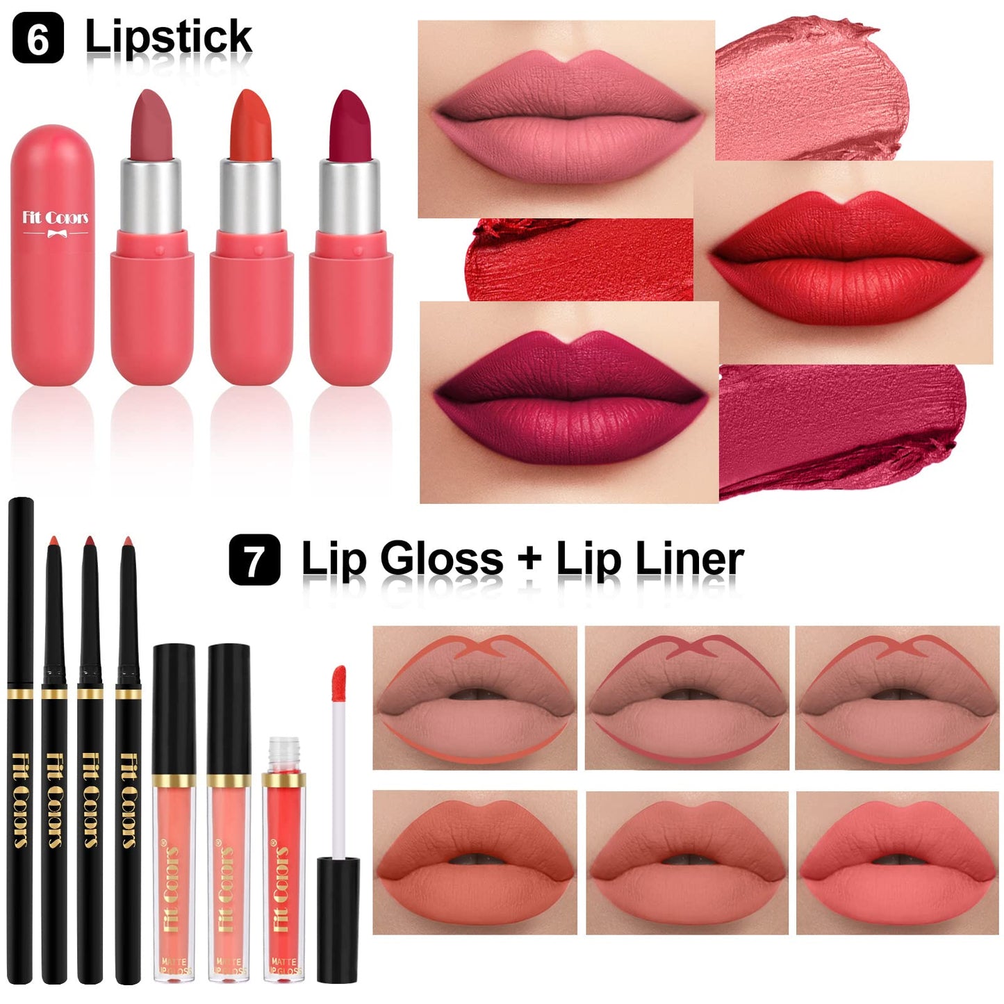 Fenshine Makeup Set,Make Up Starter Kit With Storage Bag Portable Travel Make Up Palette Eyeshadow Foundation Lip Gloss for Teenage & Adults (Type A)