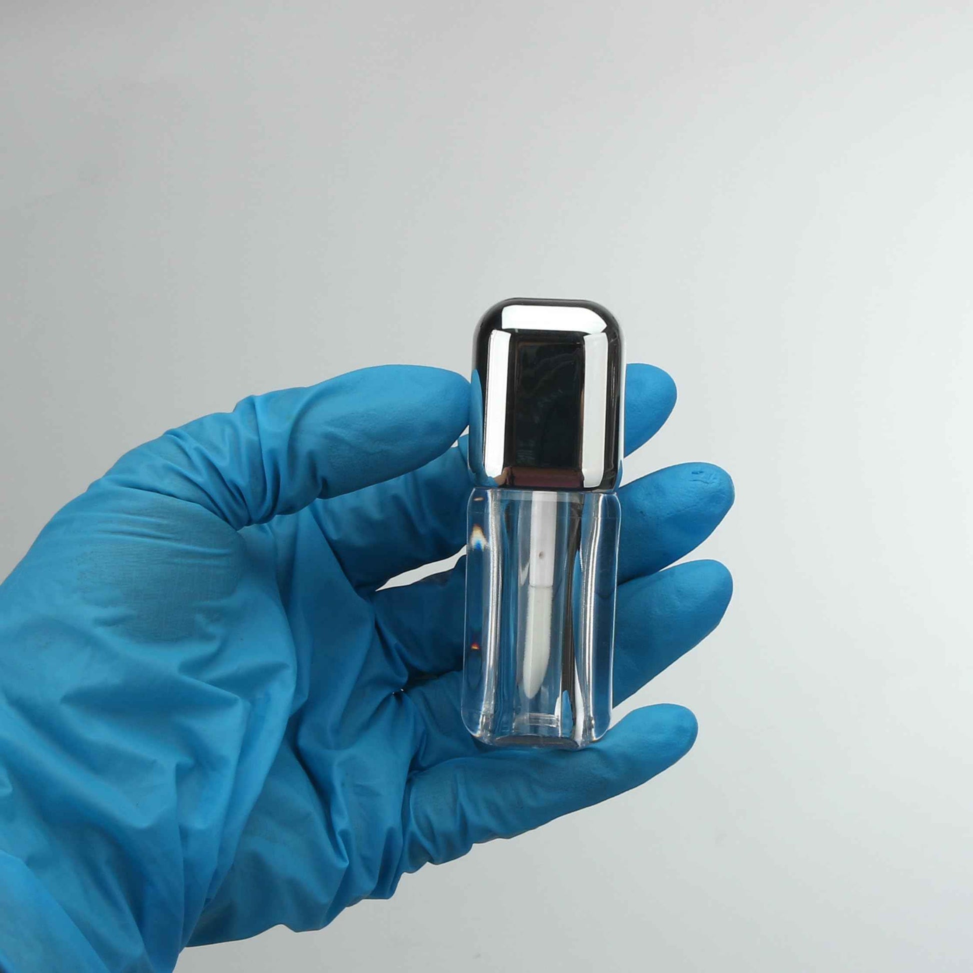 COSIDEA 16pcs Silver 5ml Square big wand lip gloss tubes for DIY lipgloss containers tubes with large doe foot applicator