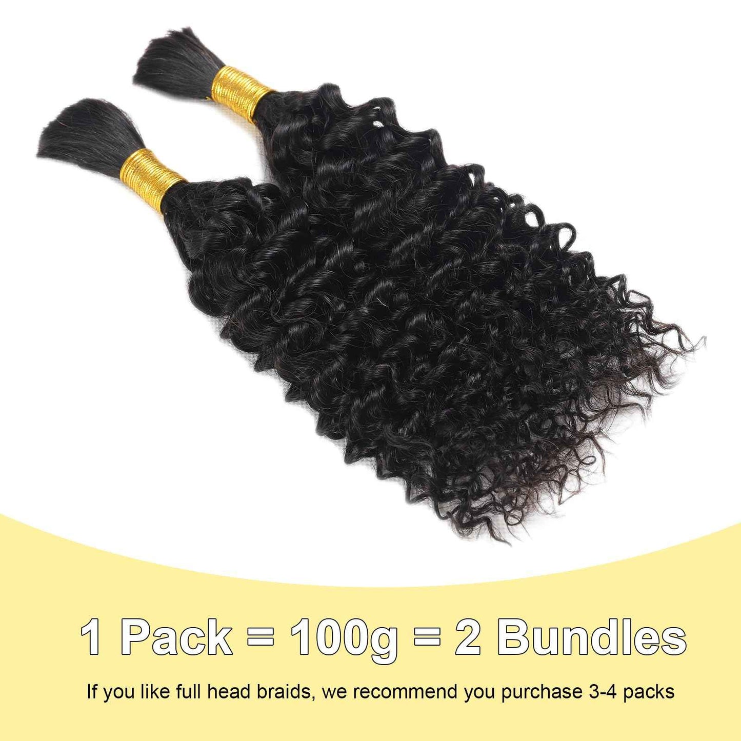 Curly Bulk Human Hair For Braiding Kinky Curly 100% Unprocessed Brazilian Virgin Human Hair Extensions Micro Braiding Human Hair 100g with 2 Bundles No Weft 20 inch