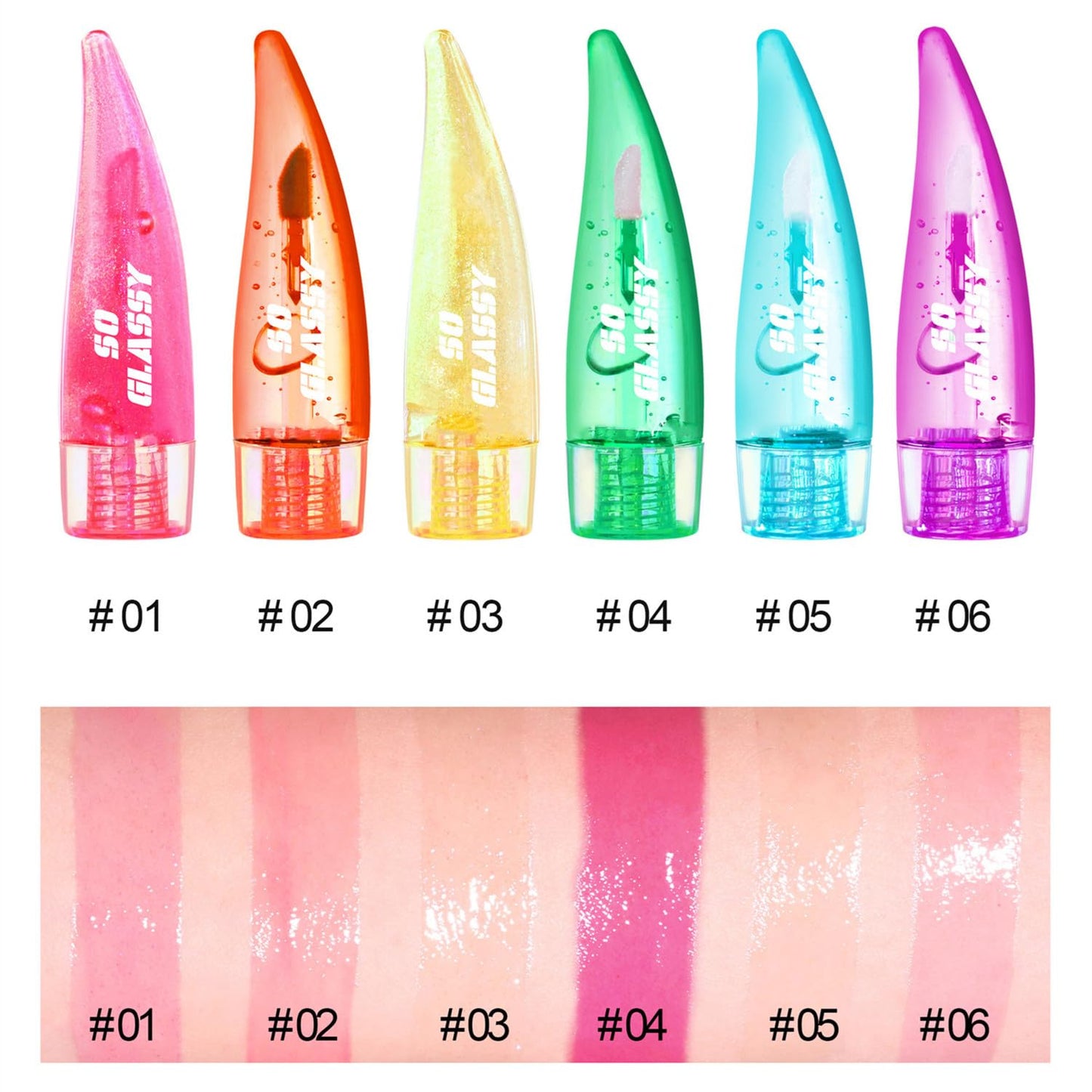 MAEPEOR Changing Lip Gloss 6 Colors Moisturizing Non-sticky Lip Oil Gloss Nourishing Shiny Glossy Lipgloss for Lip Care and Dry Lip (Color 04)