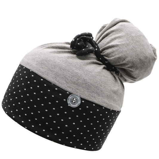 CHUANGLI Women Working Caps Knit Work Hat with Button Ponytail Hat Stripes and Solid Colors Handmade