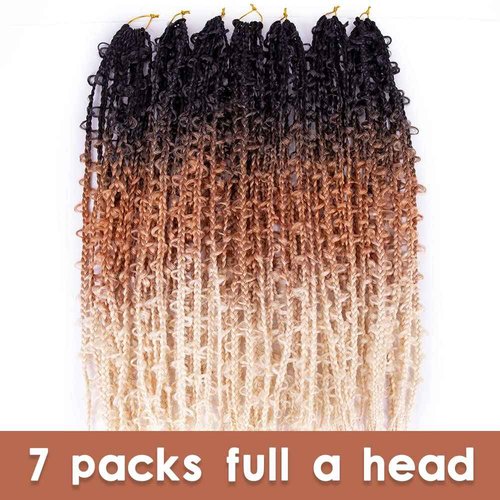 7 Packs Butterfly Locs Crochet Hair 24 Inch Crochet Box Braids Pre Looped Butterfly Box Braids Crochet Hair Crochet Braids for Women (24 Inch,7 Pack,1B/30/613)
