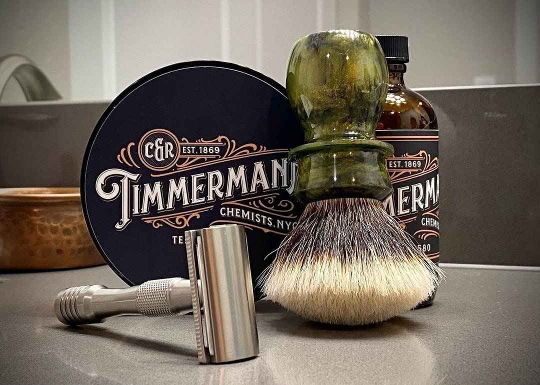 WhollyKaw Shaving Soap | Luxury Dense, Rich & Creamy Lather Tallow Wet Shave Puck Notes of Oud and Woods, Cashmeran, Cedarwood, Musk, Patchouli | Grooming and Skincare for Men 4 oz - Timmermann Black