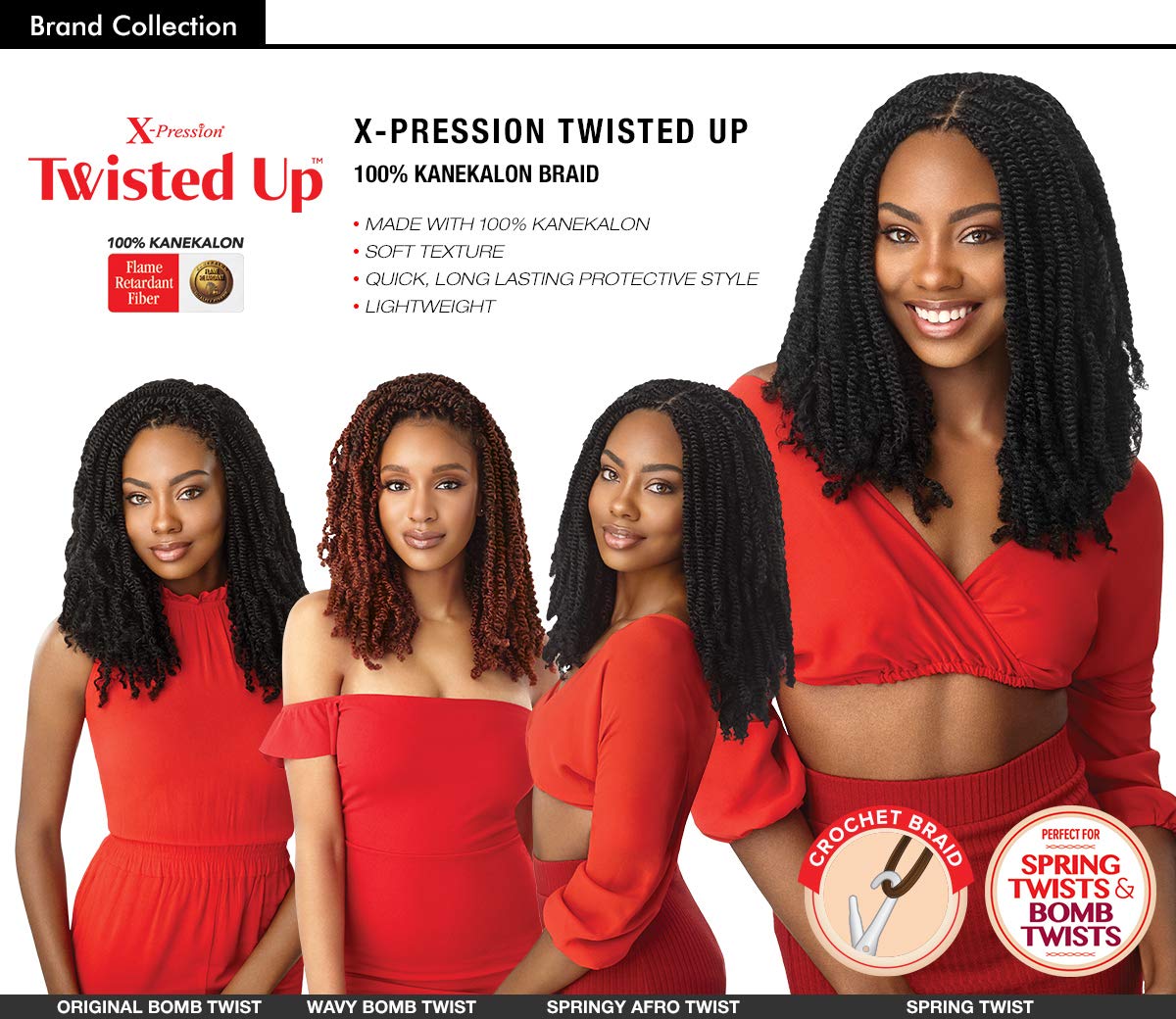 MULTI PACK DEALS! Outre Synthetic Braid - X PRESSION TWISTED UP SPRINGY AFRO TWIST 16 (1-PACK, 950)