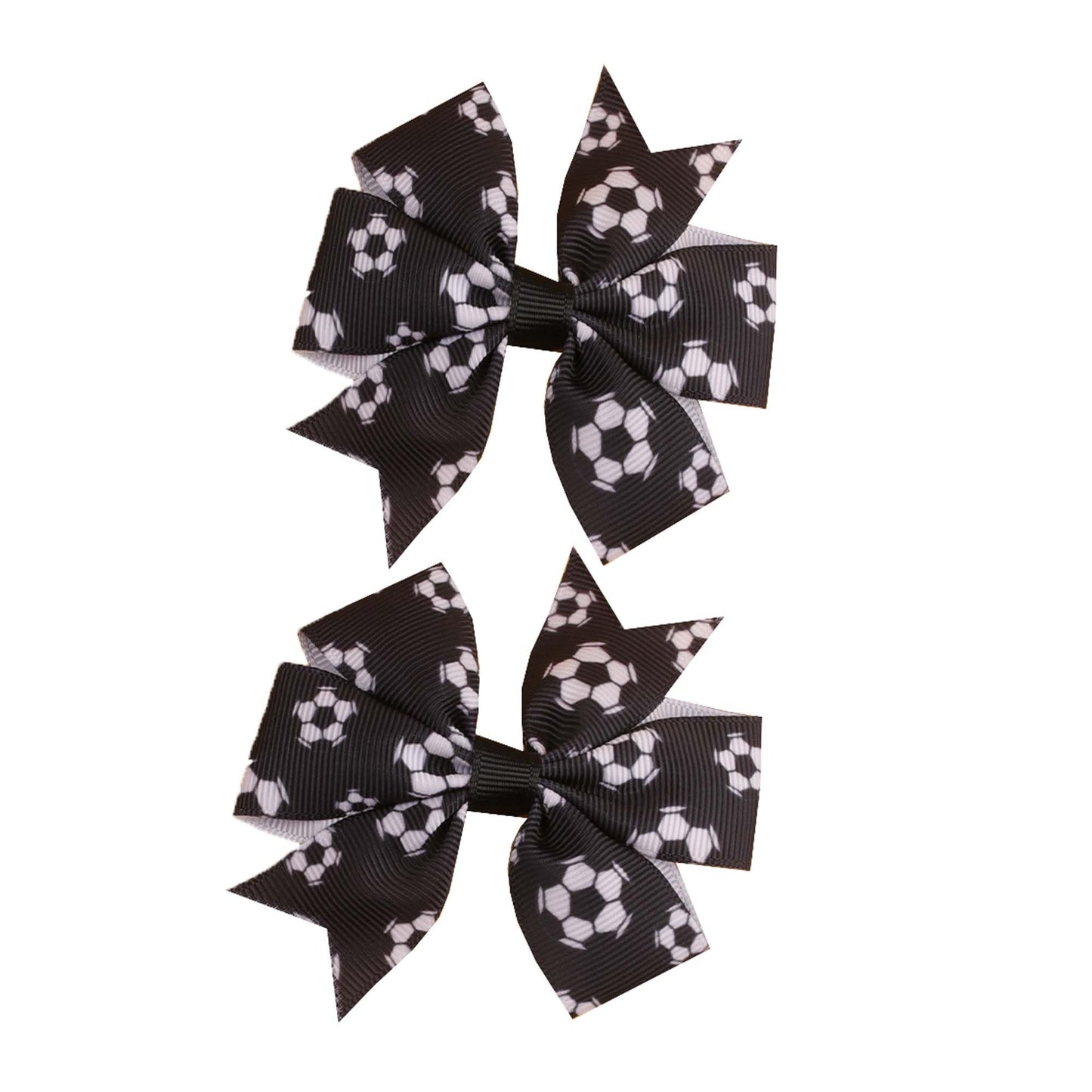 Soccer Ribbon Bow Hair Clips soccer bows Hair Accessories for girls.(FJ27) (Z2)