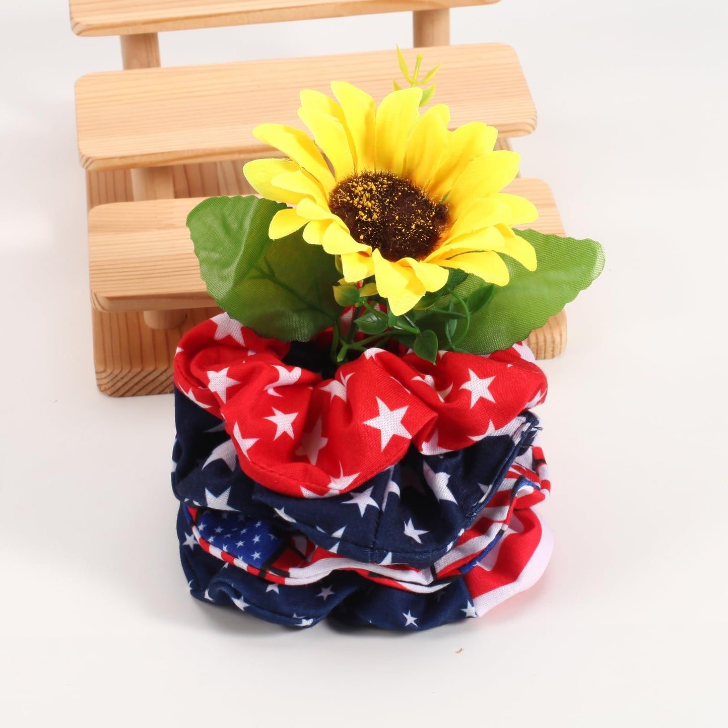 American Flag Elastic Hair Ties for Women Girls Kids Independence Day 4th of July Hair Scrunchies Red White Blue Star Patriotic USA Hair Tie Pony tails Hair Accessories