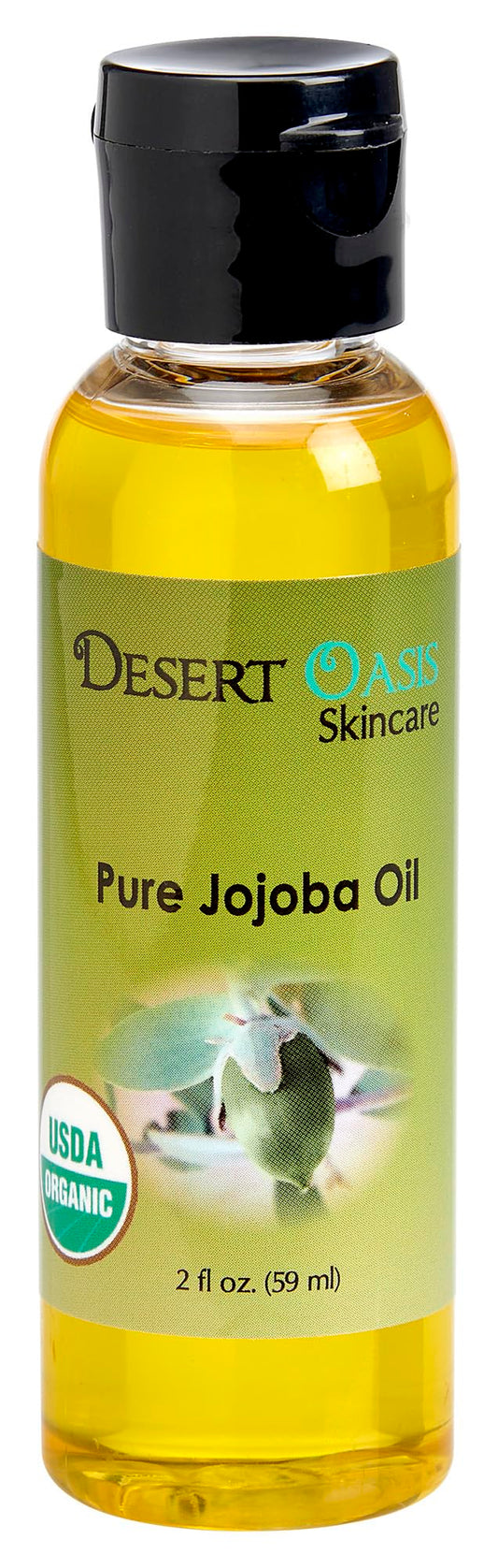 USDA Certified Organic Jojoba Oil – 100% Pure, Travel Size, Cold Pressed, All Natural for Skin, Hair, Nails, Ideal for Face, Body, Ear Stretching and Gauges, Good for Sensitive Skin (2 fl oz/59 ml)