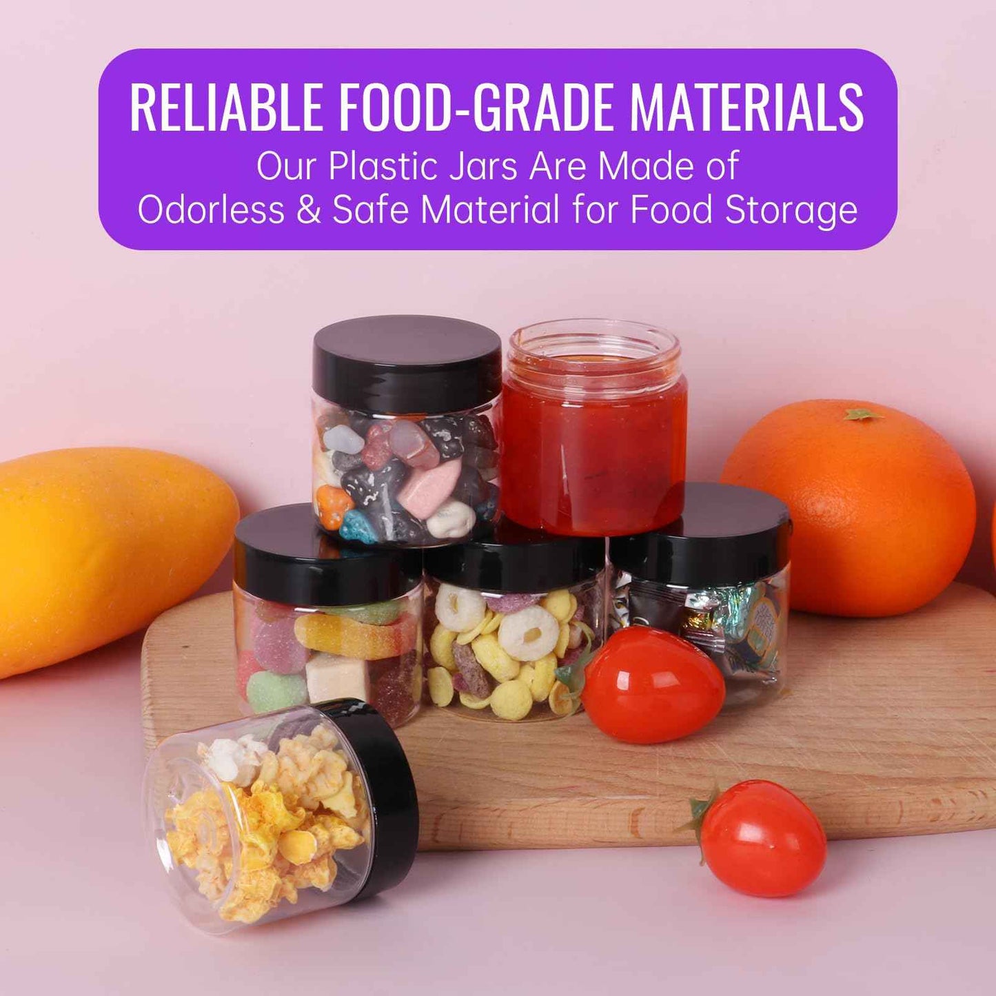 Jaisie.W 2 oz Plastic Jars with Lids 48Pack,Empty Small Plastic Jars with Lids for Storage, Round Clear for Cream,Lotion,Powder,Ointment(2fl.oz,set of 48)