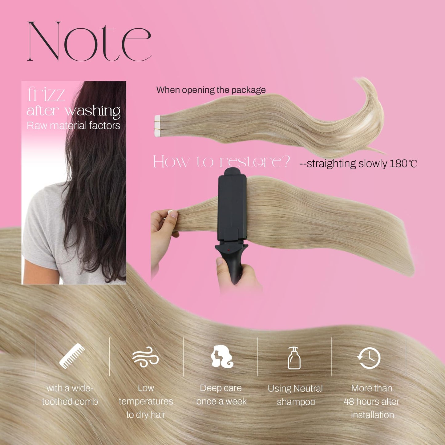 Moresoo Tape in Hair Extensions Human Hair Blonde Highlighted Hair Extensions Tape in Ash Blonde Highlighted with Bleach Blonde Hair Extensions Real Human Hair Tape in 18 Inch #P18/613 20pcs 50g