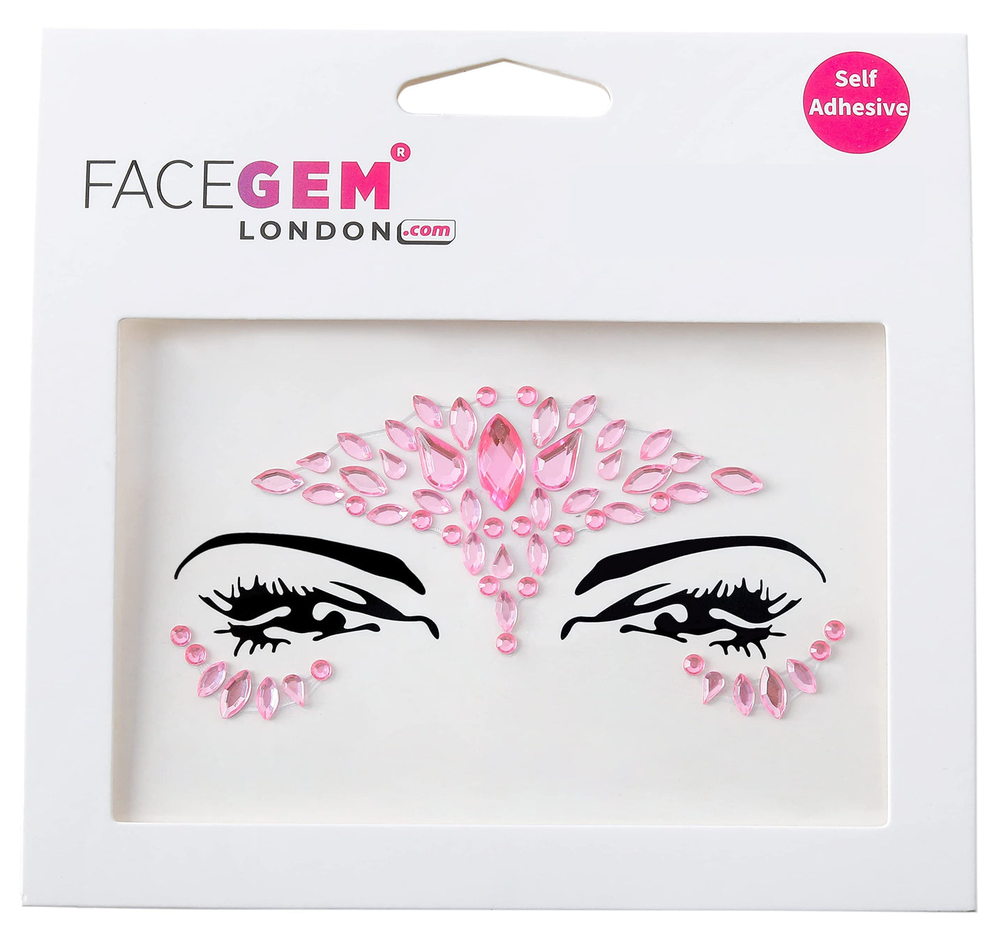 Face Gems Adhesive Glitter face Jewel Tattoo Sticker Festival Rave Party Body Make Up (Pink)