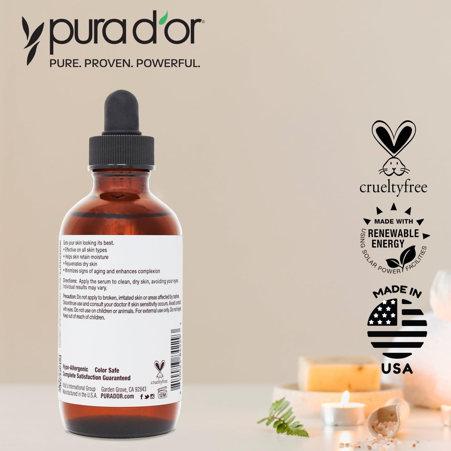 PURA D'OR Hyaluronic Acid Serum For Deep Hydration (3.3oz x3 = 9.9oz) Anti-Aging, Plumping & Moisturizing Formula For Smooth, Supple Skin - Natural Skincare Boost - Fine Lines & Wrinkle Reducer