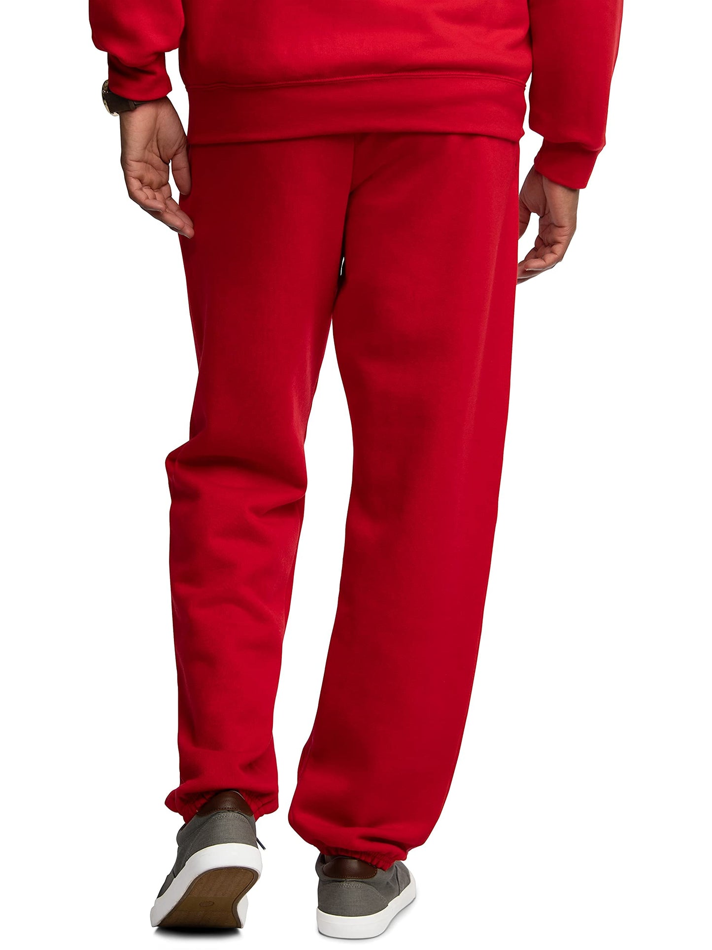 Fruit of the Loom mens Eversoft Fleece & Joggers (Regular Big Man) Sweatpants, Elastic Bottom - Red, Small US