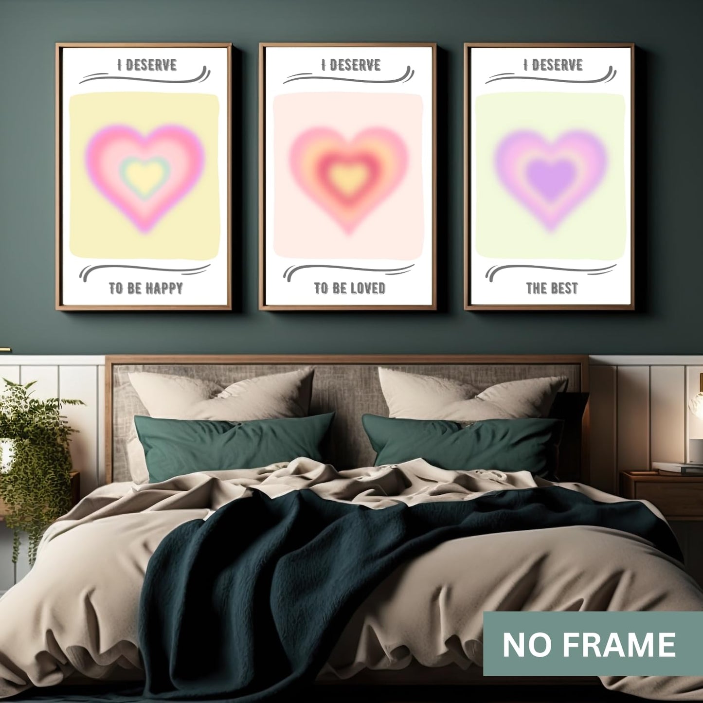 Self Love Poster, Energy Aura Poster Set, Daily Positive Affirmations Gradient Aura Art Prints 3 Piece Wall Art for Altar & Apartment Decor - 11x17in LAMINATED - No Frame…