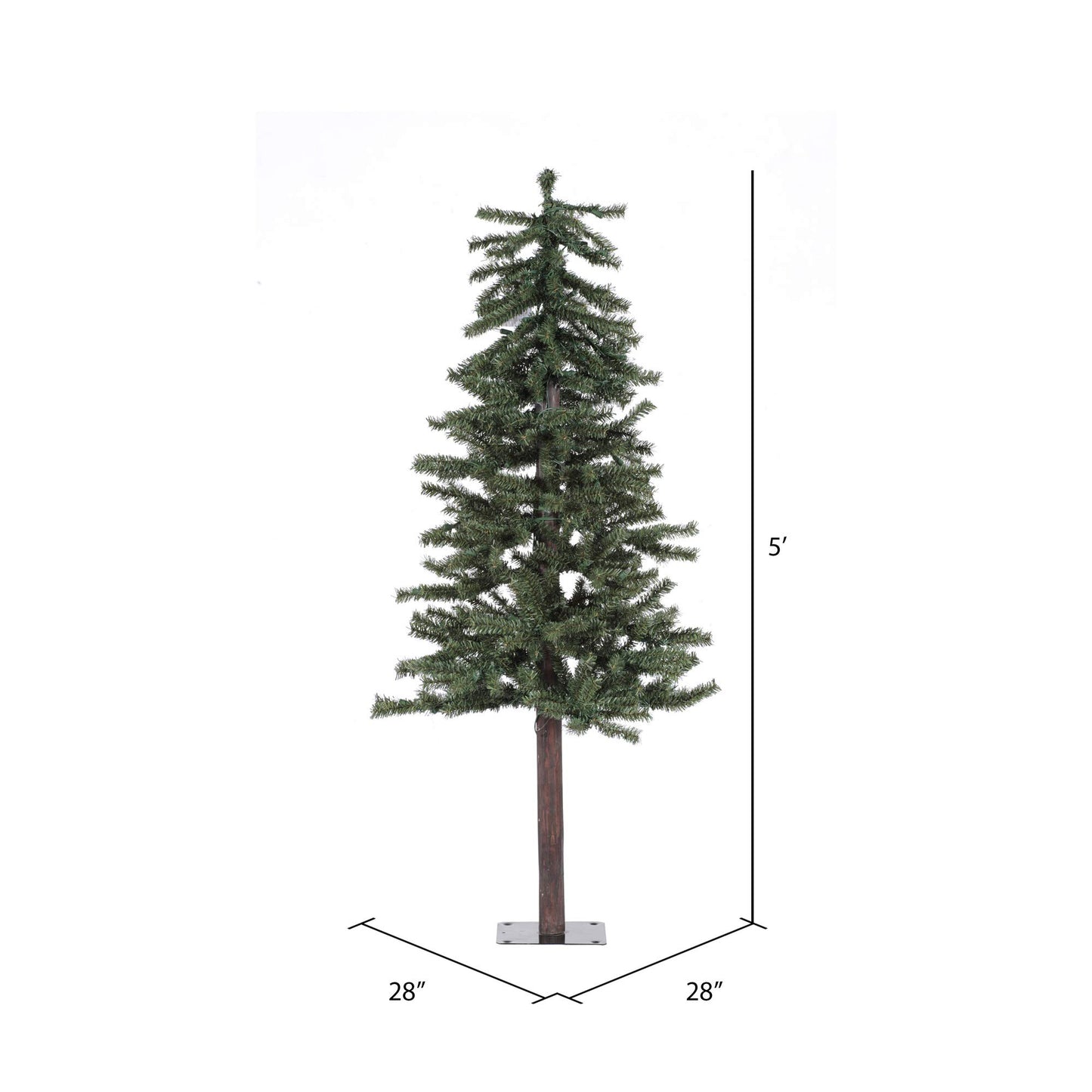 Vickerman 5' Natural Alpine Artificial Christmas Tree - Unlit - Faux Christmas Tree - Seasonal Indoor Home Decor - Artificial Decorative Christmas Tree - Reliable and Durable