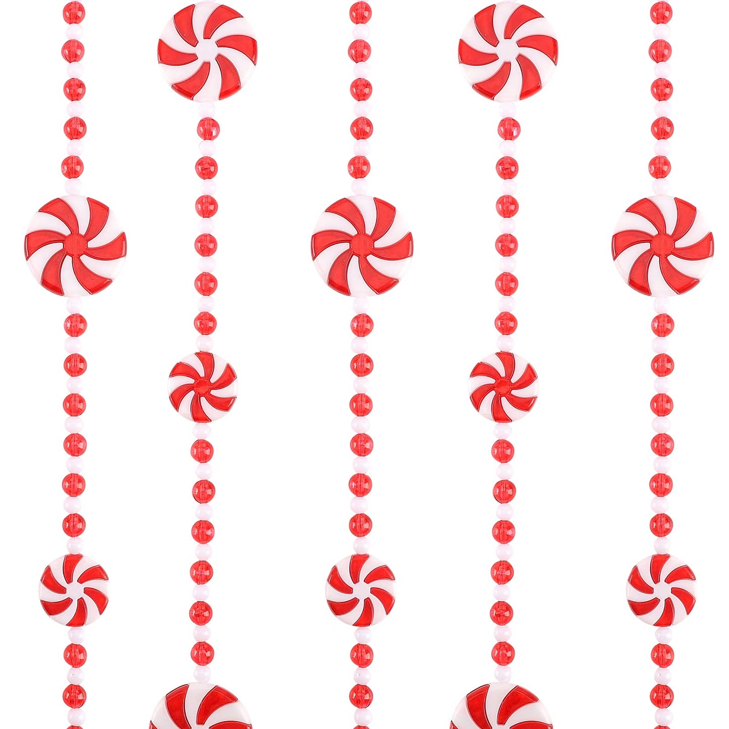 29.5 feet Christmas Candy Garland Christmas Tree Garland Plastic Christmas Bead Garland Xmas Holiday Candy Cane Decor for Christmas Tree Wreaths Fence Fireplace Decorations