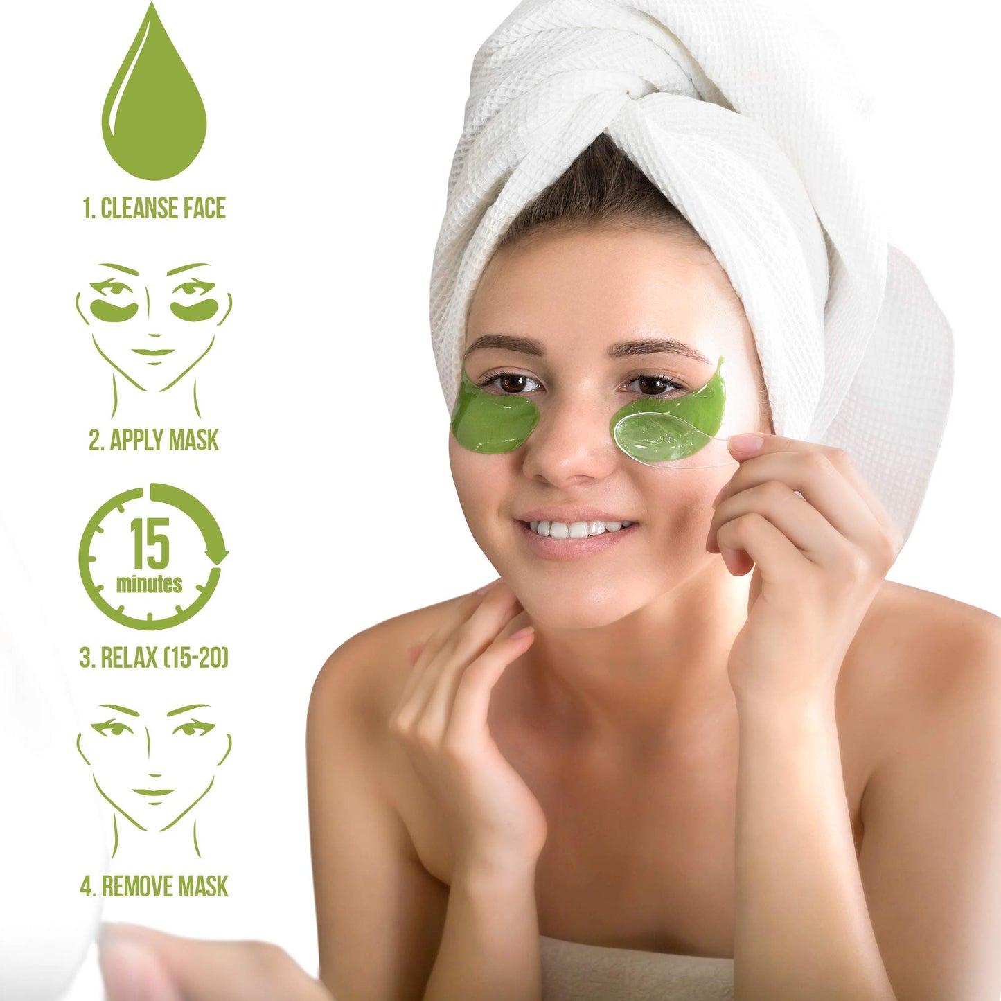 Aloe Vera Eye Treatment Mask (30 Pairs) Reduces Puffiness, Wrinkles, Puffy and Bags Under Eyes, Lightens Dark Circles, Undereye Patches Moisturizes and Anti Aging Skin, Hydrogel Pads with Collagen